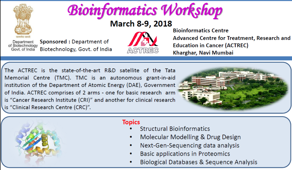 Bioinformatics Workshop Actrec Mumbai Jaivikshastram Education