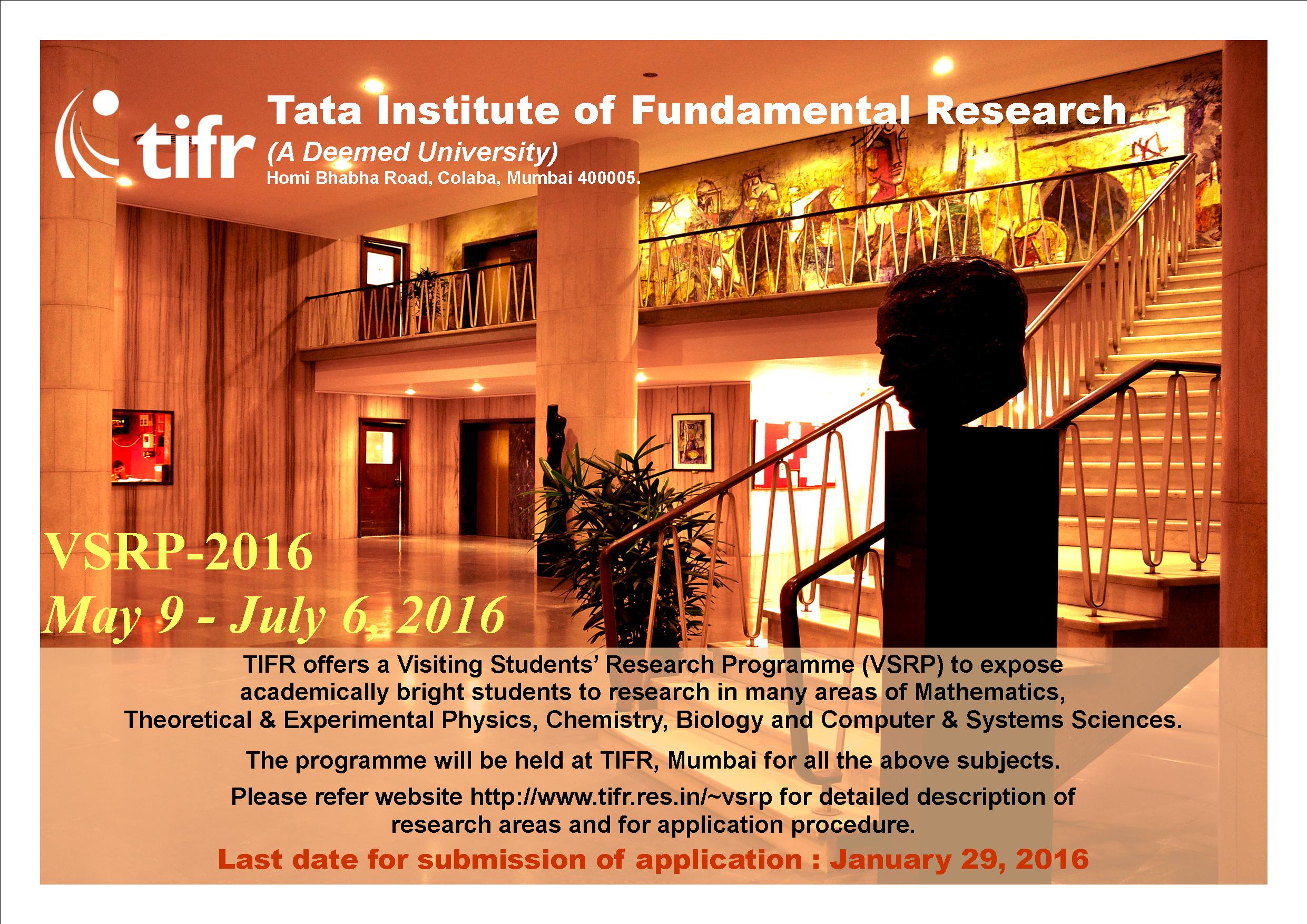 NCRA-Tata Institute of Fundamental Research - Visiting Students Research  Programme 2013