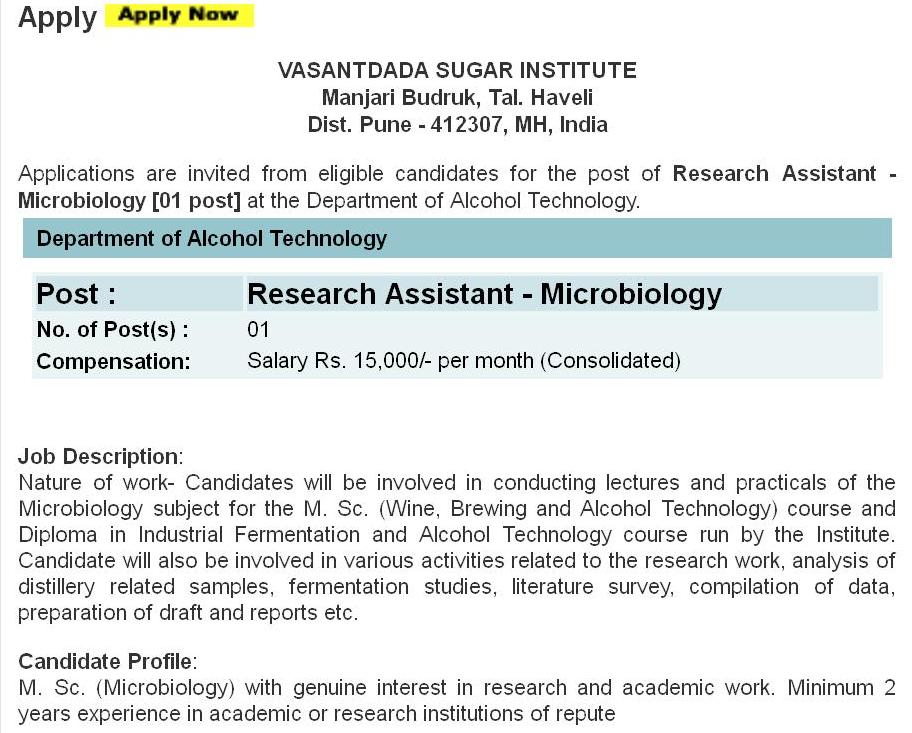 research assistant jobs in pune