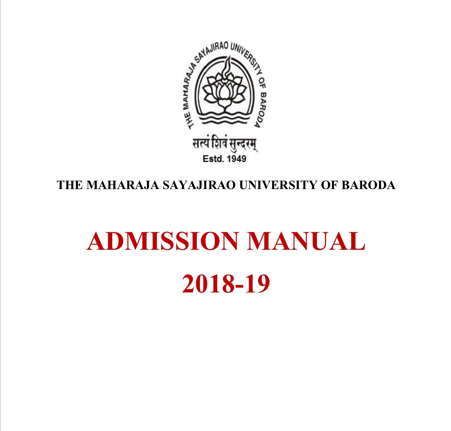 Admissions For The Year 2018-19 @ MSU, Baroda - Jaivikshastram ...